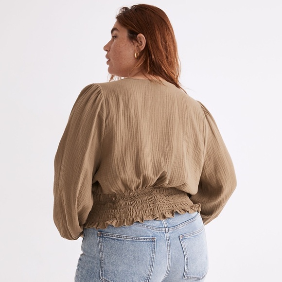 Madewell Julianne Smocked Top 2X NWT - Picture 3 of 10